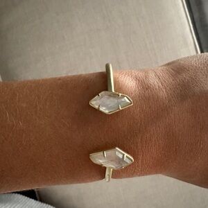 Kendra Scott Gold Cuff Bracelet with White Stone